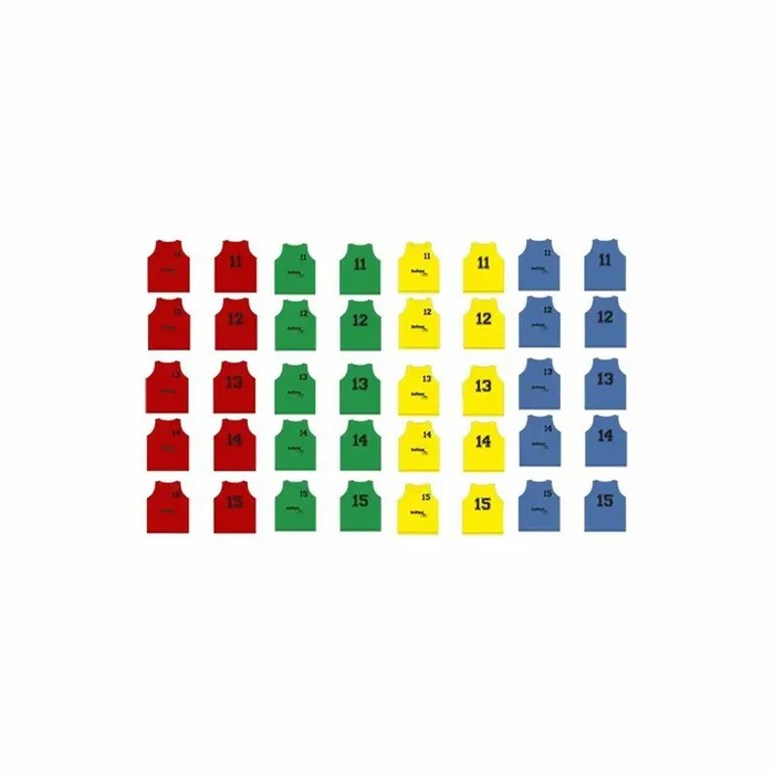 Lot de 5 chasubles numérotés du 11 au 15 Softee