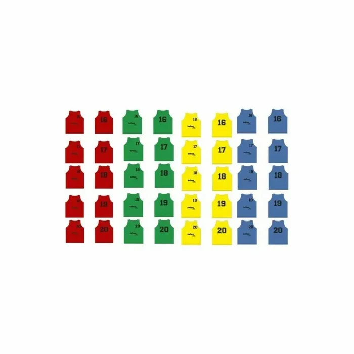 Lot de 5 chasubles numérotés du 16 au 20 Softee