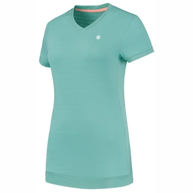 Maillot de Tennis K Swiss Women Hypercourt V-Neck Top Nile Blue