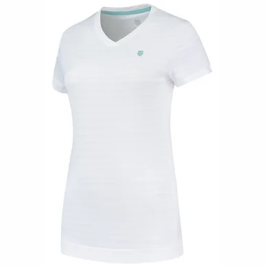 Maillot de Tennis K Swiss Women Hypercourt V-Neck Top White