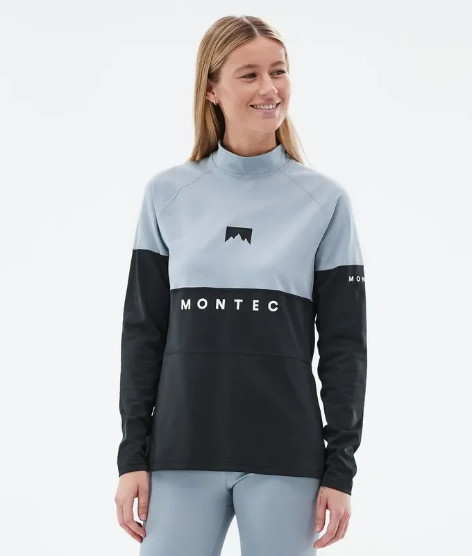Montec Alpha W Tee-shirt thermique Femme Soft Blue/Black Expédié Aujourd’hui