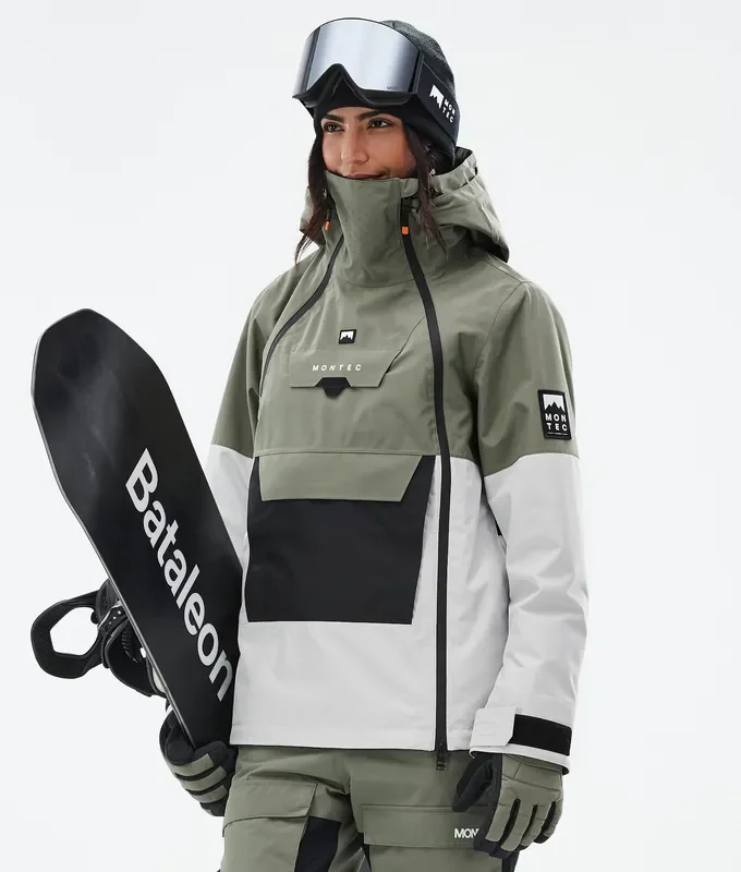 Montec Doom W Veste Snowboard Femme Greenish/Black/Light Grey Bon Marché