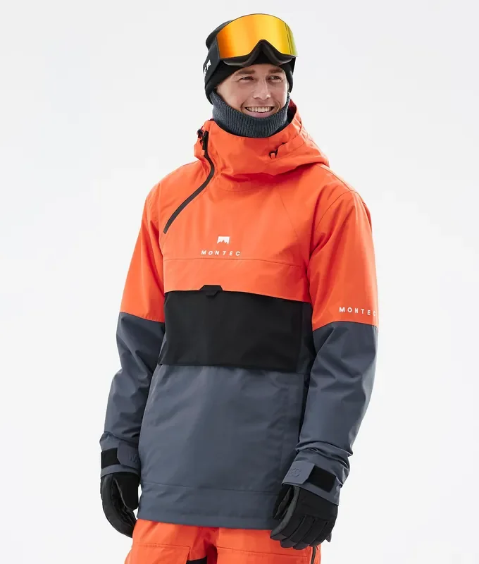 Montec Dune Veste Snowboard Homme Orange/Black/Metal Blue En Vogue