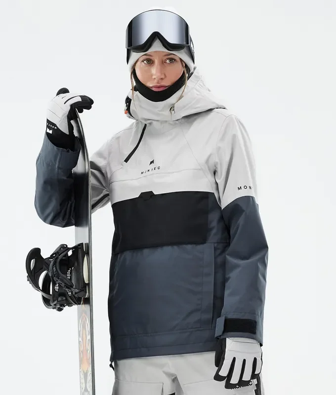 Montec Dune W Veste Snowboard Femme Light Grey/Black/Metal Blue Livraison Express