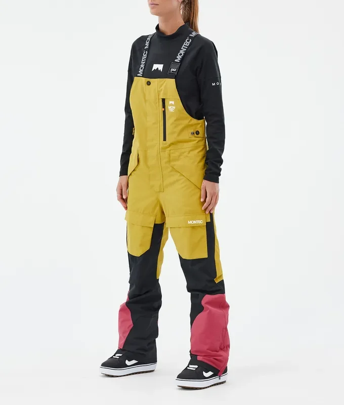 Montec Fawk W Pantalon de Snowboard Femme Yellow/Black/Light Red Offre Limitée