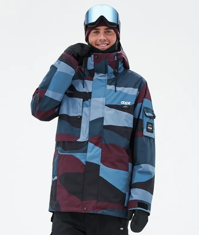 Offre Du Jour Dope Adept Veste Snowboard Homme Shards Burgundy Blue