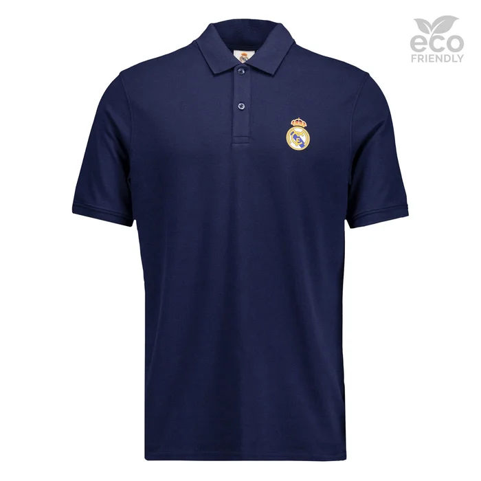 Polo bleu pour hommes ECO Essentials Real Madrid Shield Colour – Boutique Officiel Real Madrid CF