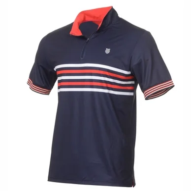 Polo K Swiss Heritage Zip Short Sleeve Polo Hommes Navy
