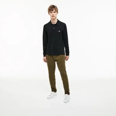 Polo Lacoste Men L1313 Manches Longues Classic Fit Marl Noir