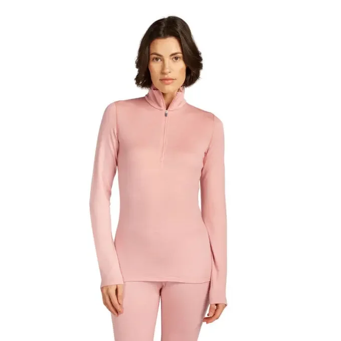 Premium Haut thermique femme laine mérinos ICEBREAKER 260 Tech Half Zip – Blush