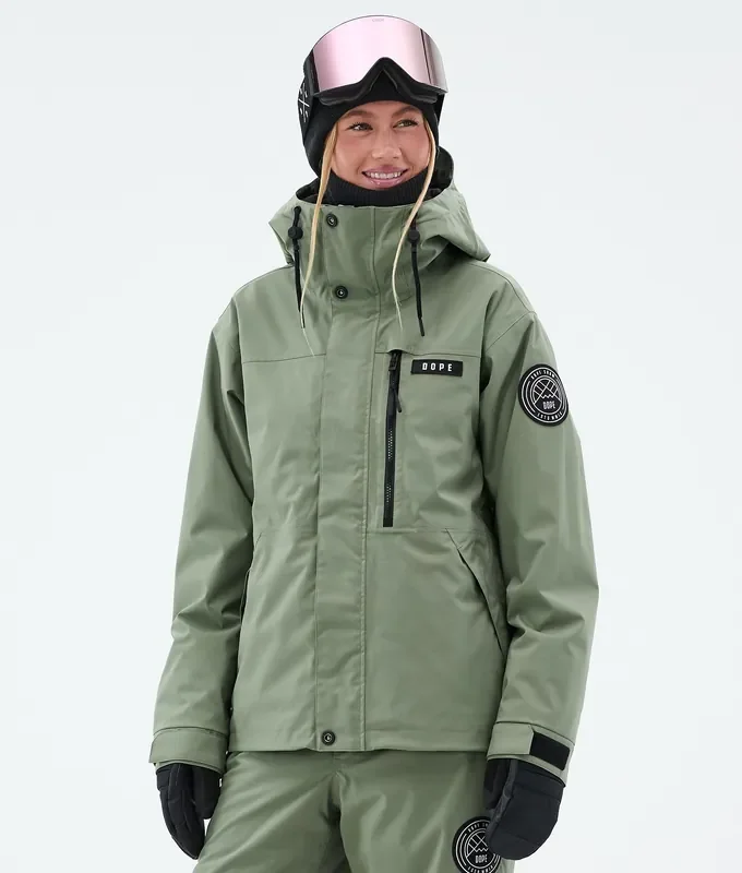 Prix Choc Dope Blizzard W Full Zip Veste Snowboard Femme Moss Green
