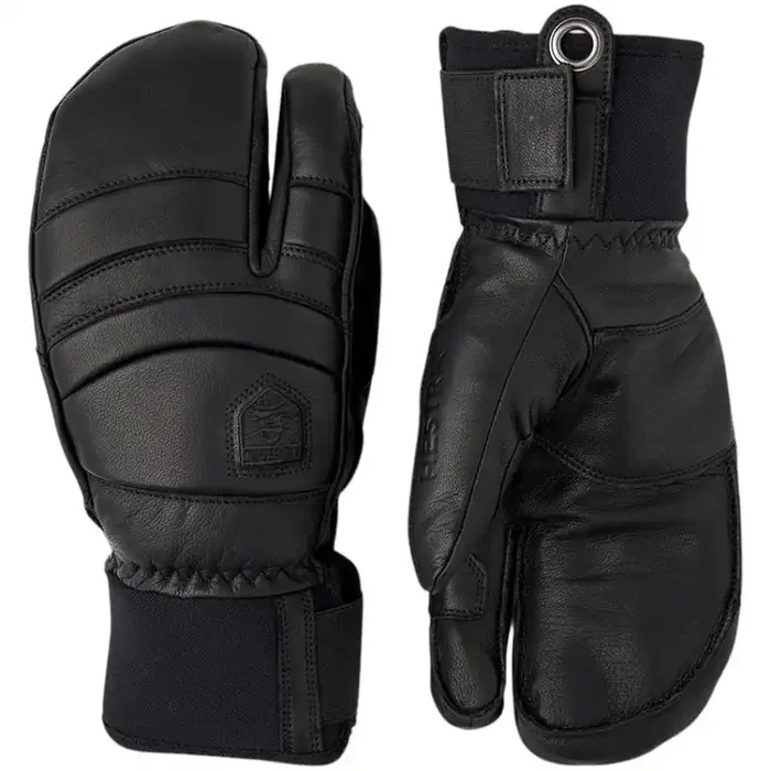 Prix Choc Hestra Fall Line, 3 doigts gants de ski, noir/noir