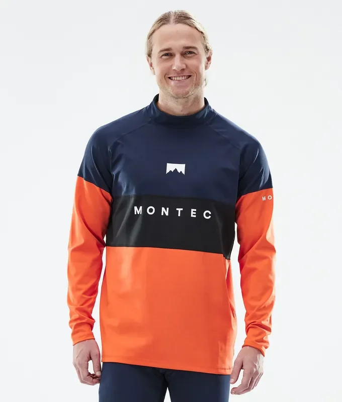 Promotion Saisonnière Montec Alpha Tee-shirt thermique Homme Dark Blue/Black/Orange