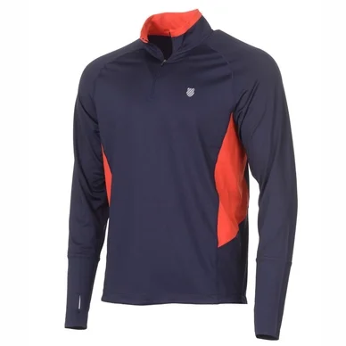 Pull de tennis K Swiss Heritage Long Sleeve Zip Mock Men Navy