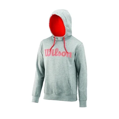 Pull de Tennis Wilson Men Script Cotton Po Hoody Heather Grey Fiesta