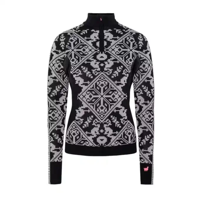 Quantité Limitée Sous-couche technique demi-zip KARI TRAA Saga – Black