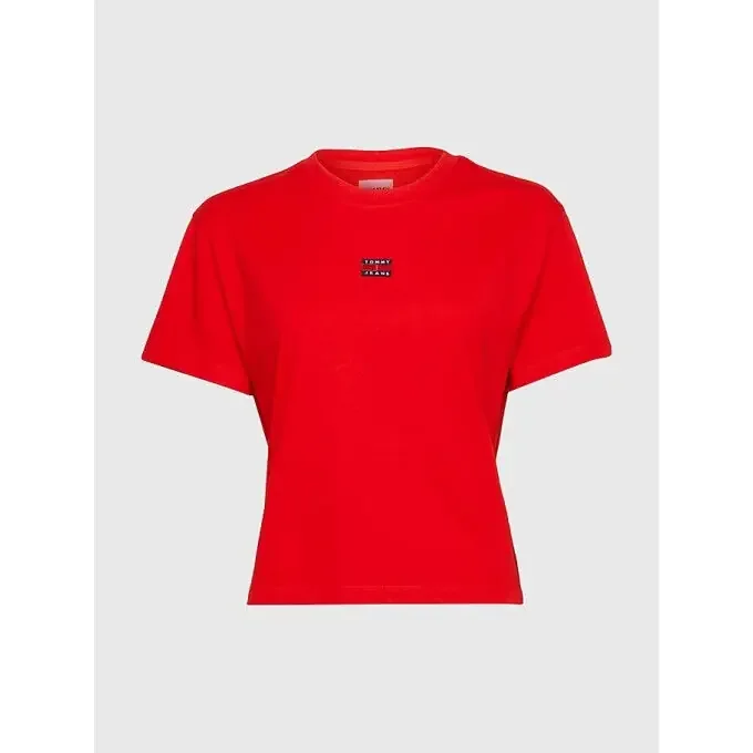 Quantité Limitée T-shirt Tommy Hilfiger TJW CLS XS BADGE TEE Deep Crimson