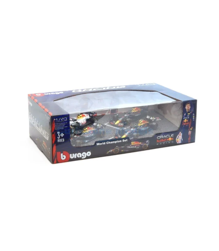 Red Bull Racing Lot De 4 Modèles De Voiture Formule 1 – Verstappen – Échelle 1:43 12cm – Bburago
