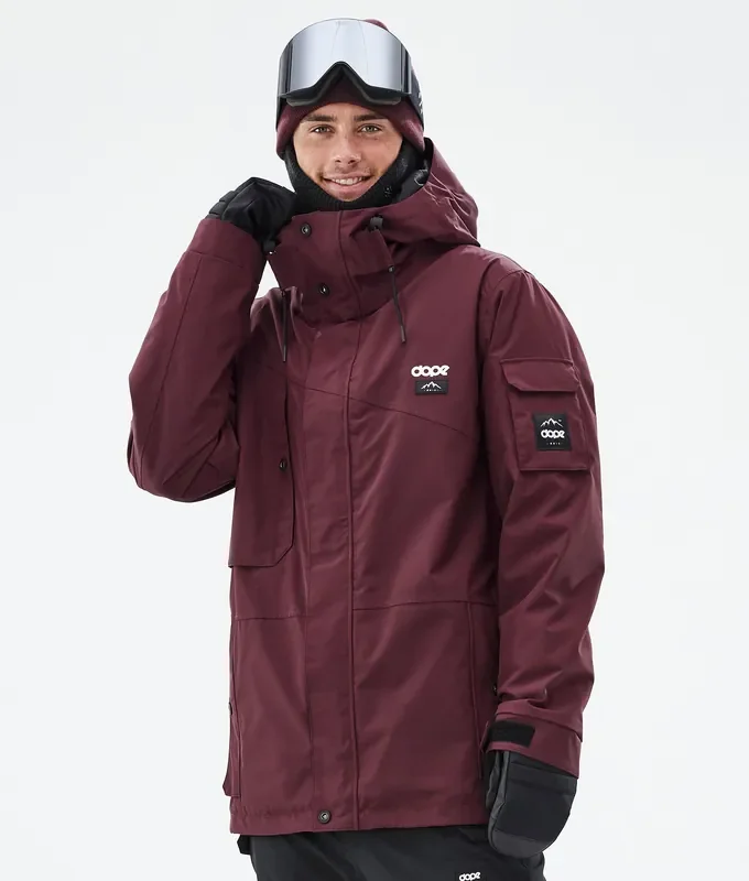 Réduction Dope Adept Veste Snowboard Homme Don Burgundy