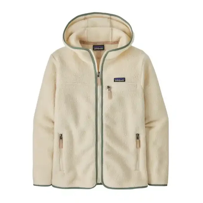 Réduction Veste polaire à capuche Femme Patagonia Retro Pile – Natural w/Ellwood Green