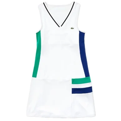 Robe Tennis Lacoste Women EF2130 Sport Stretch Dress Blanc Noir Vert Bleu