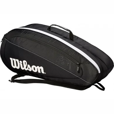 Sac de Tennis Wilson Fed Team 6 Pack Black White