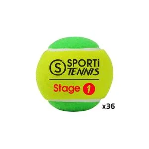 Sachet de 36 balles de tennis Stage 1