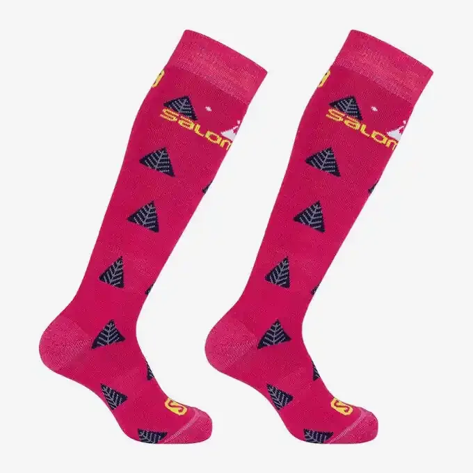 Salomon SOCKS TEAM JR 2-PACK Pink Yarro/Sulphur Livraison Gratuite