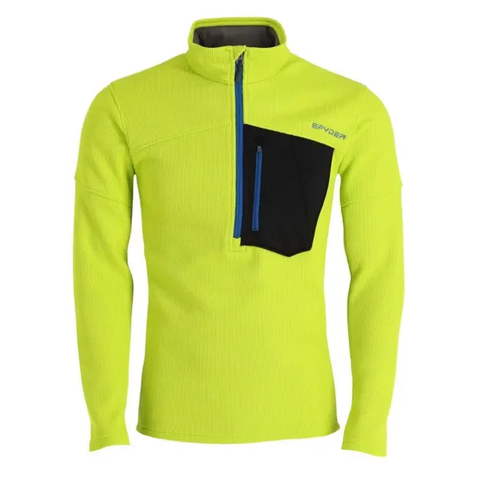 Sweat polaire à col zippé Homme Spyder Bandit – Lime Fait Main