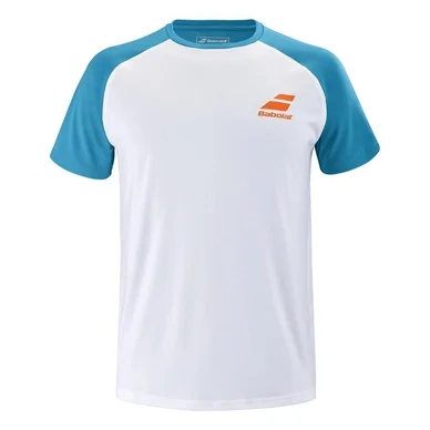 T-shirt de Tennis Babolat Men Play Crew Neck Tee White Caneel Bay