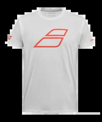 T-Shirt de Tennis Babolat Unisexe Strike Coton Tee White Strike Red