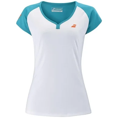 T-shirt de Tennis Babolat Women Play Cap Sleeve Top White Caneel Bay