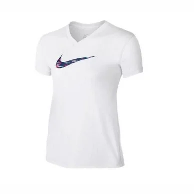 T-Shirt de tennis Nike Legacy Swoosh Fill 2 Blanc