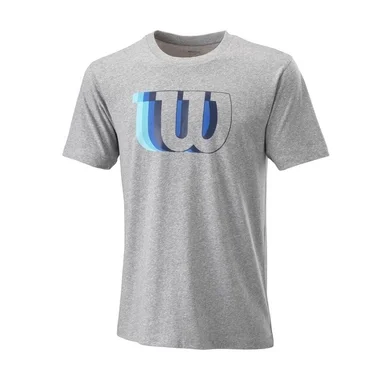 T-Shirt de Tennis Wilson Men Blur W Tech Tee Heather Grey