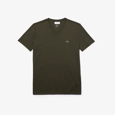 T-Shirt Lacoste Men TH6710 V-Neck Vert Kaki