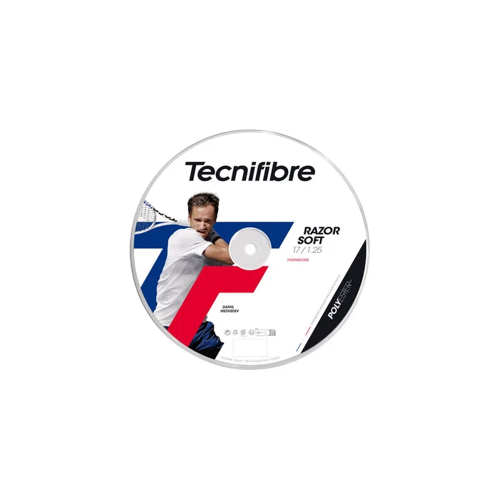 Tecnifibre Cordaje de tenis Razor Soft 125 Carbon 200m bobina