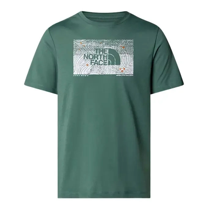 Tee-shirt graphique de randonnée homme The North Face Foundation Abstract – Duck Green Pas Cher