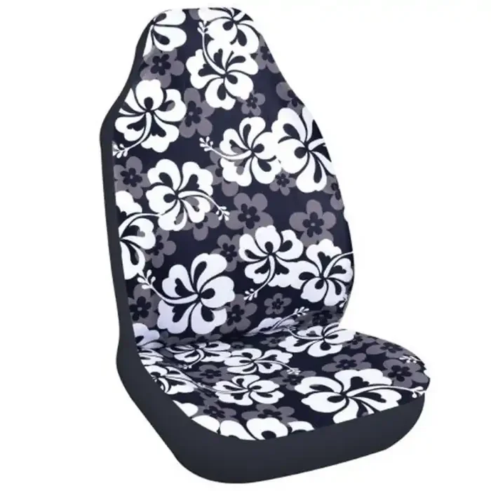 Top Qualité Housse de siege universelle voiture Surfpistols Hibiscus Noir