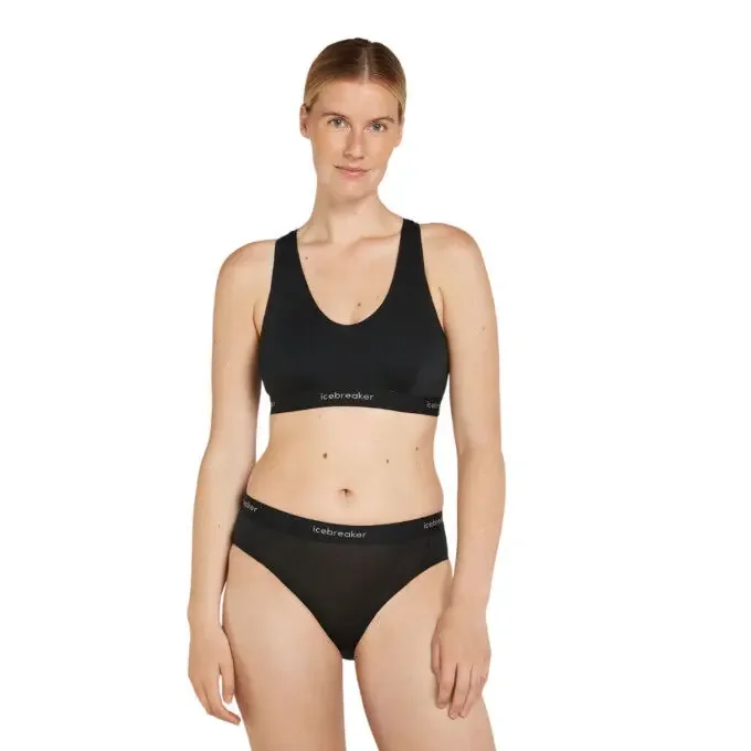Usine Directe Soutien-gorge dos nageur femme ICEBREAKER Sprite Cool-Lite™ mérinos 125 – Black