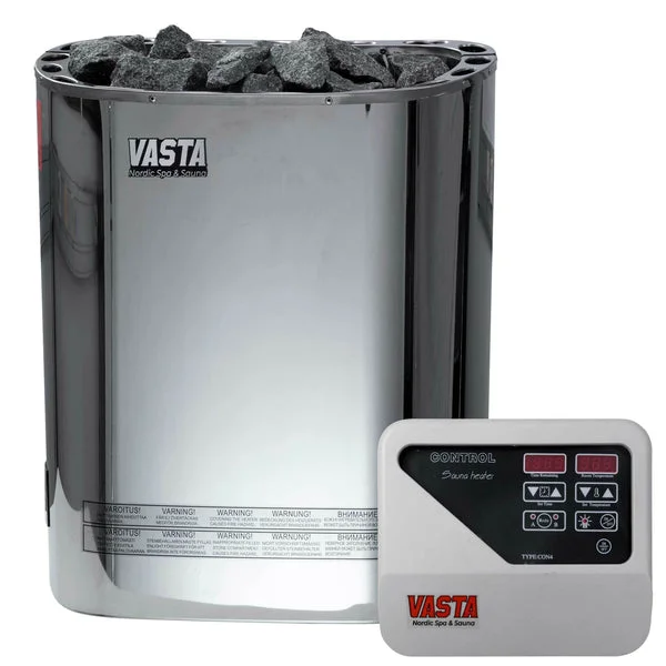 Vasta Calefactor eléctrico para sauna Blaze 8kw, control separado, 7-12m3, acero