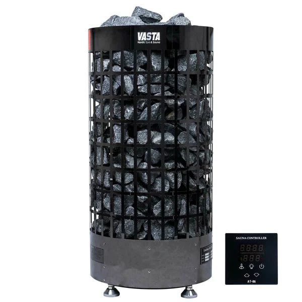 Vasta Calefactor eléctrico para sauna Ignite 6kw, control separado, 5-8m3, acero negro