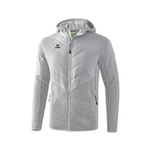 Veste avec capuche matelassé et tricotée