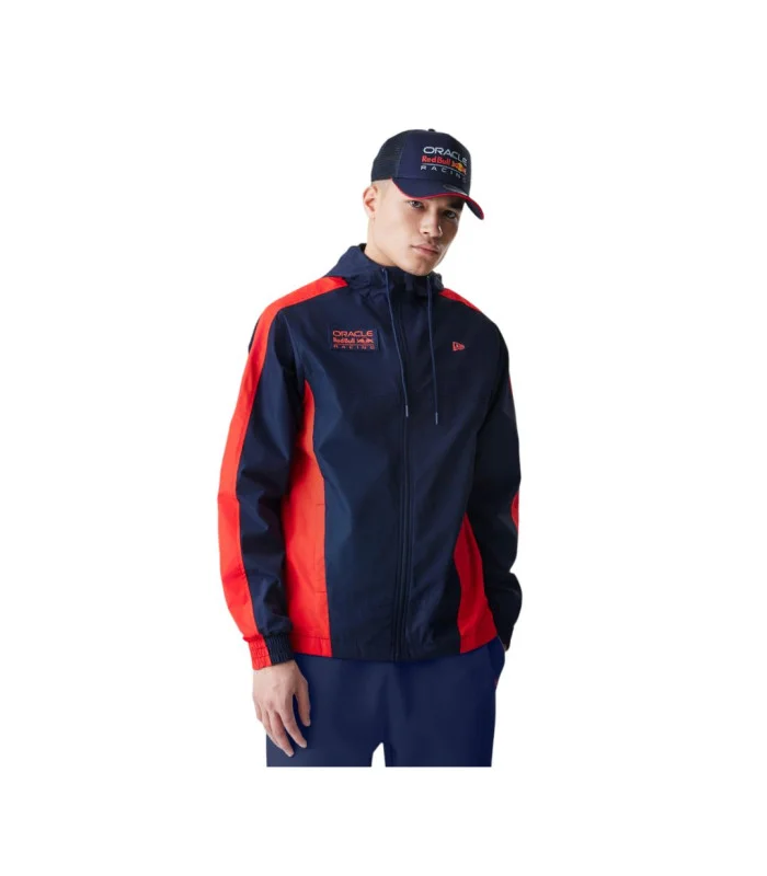 Veste Coupe-vent Oracle Red Bull Racing F1 Team Officiel Formule 1 New Era Bleu marine/Rouge