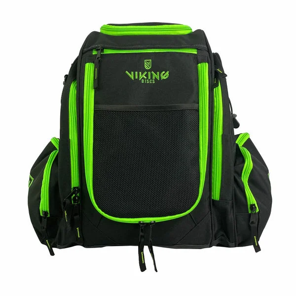 Viking Discs Rucksack Pro Mochila de disc golf, Negro/Lima
